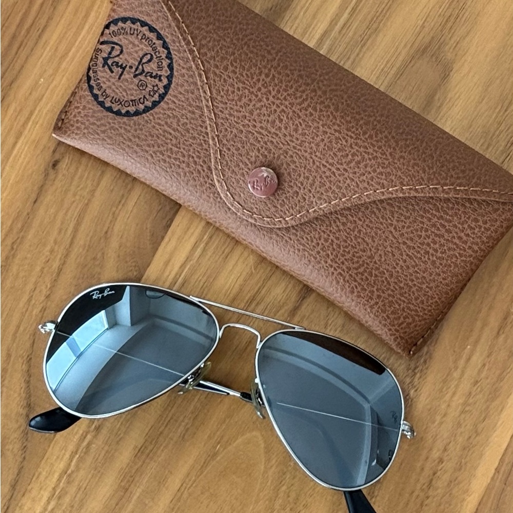 🔥Authentic Ray-Ban Classic Silver Aviator Sunglasses W3275 - Picture 4 of 10
